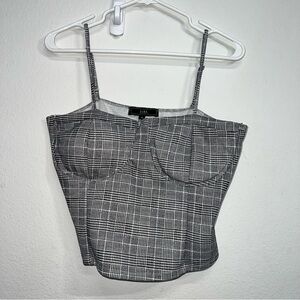 NWOT VIBE Checkered Print Cropped Bralette Top XL Spandex Excellent Condition
